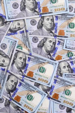 Çok sayıda bize para orta mavi bir şerit ile yeni bir tasarım. Üstten görünüm.