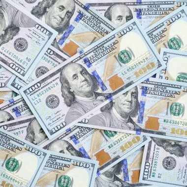 Çok sayıda bize para orta mavi bir şerit ile yeni bir tasarım. Üstten görünüm.