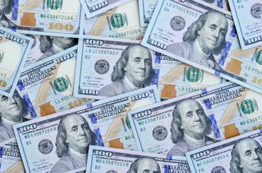 Çok sayıda bize para orta mavi bir şerit ile yeni bir tasarım. Üstten görünüm.