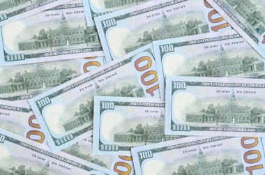 Çok sayıda bize para orta mavi bir şerit ile yeni bir tasarım. Üstten görünüm.