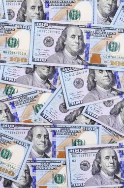 Çok sayıda bize para orta mavi bir şerit ile yeni bir tasarım. Üstten görünüm.