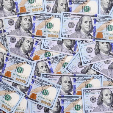 Çok sayıda bize para orta mavi bir şerit ile yeni bir tasarım. Üstten görünüm.