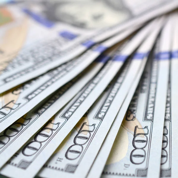Makro Snímek Malou Hloubkou Ostrosti Sto Americké Dolarové Bankovky — Stock fotografie