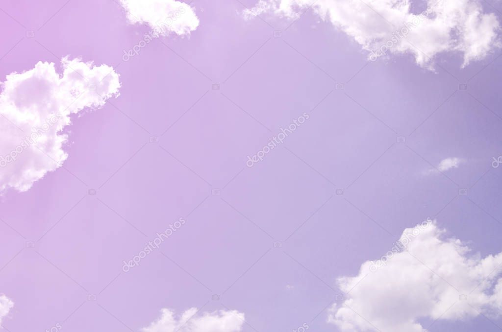 Image of clear blue sky and white clouds on day time for background usage