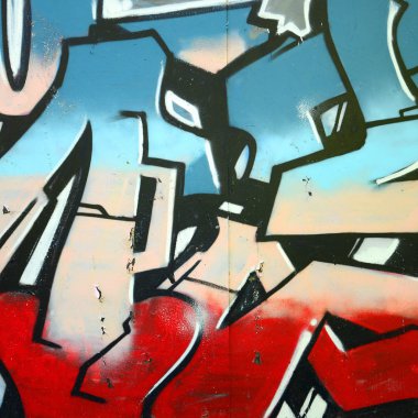 Grafiti çizimler parçası. Eski duvar boya lekeleri sokak sanatı kültür tarzı ile dekore edilmiştir. Renkli arka plan doku.