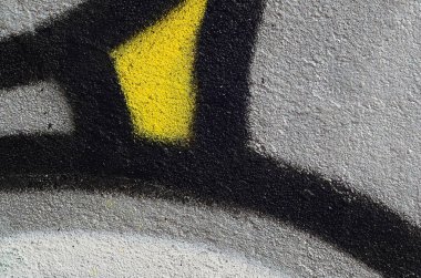 Grafiti çizimler parçası. Eski duvar boya lekeleri sokak sanatı kültür tarzı ile dekore edilmiştir. Renkli arka plan doku.