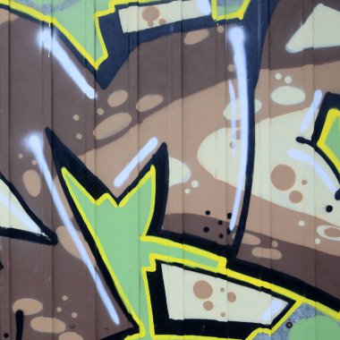 Grafiti çizimler parçası. Eski duvar boya lekeleri sokak sanatı kültür tarzı ile dekore edilmiştir. Renkli arka plan doku.