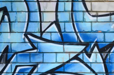 Grafiti çizimler parçası. Eski duvar boya lekeleri sokak sanatı kültür tarzı ile dekore edilmiştir. Renkli arka plan doku.