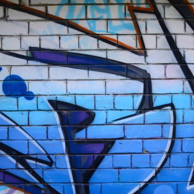 Grafiti çizimler parçası. Eski duvar boya lekeleri sokak sanatı kültür tarzı ile dekore edilmiştir. Renkli arka plan doku.