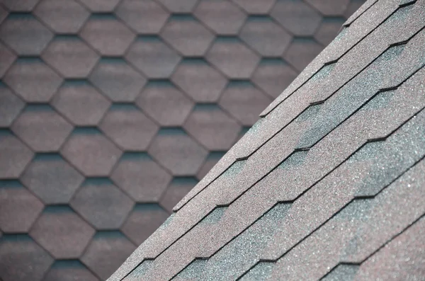 Die Beschaffenheit Des Daches Mit Bitumenschicht Raues Bituminöses Mosaik Aus — Stockfoto