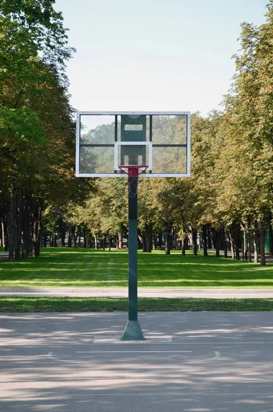 Campo Basquetebol Vazio Para Conceitos Como Esportes Exercício Estilo Vida — Fotografia de Stock