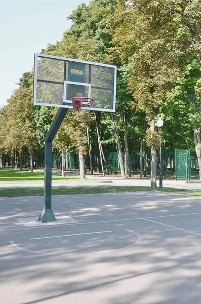 Empty street basketball court. For concepts such as sports and exercise, and healthy lifestyle