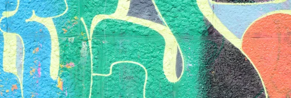 Θραύσμα Από Graffiti Σχέδια Παλιό Τείχος Διακοσμημένα Λεκέδες Χρωμάτων Στο — Φωτογραφία Αρχείου