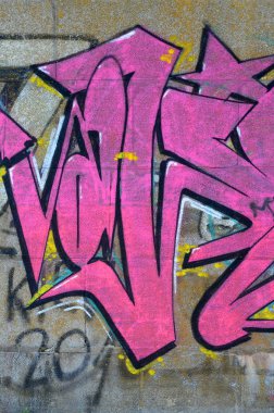 Grafiti çizimler parçası. Eski duvar boya lekeleri sokak sanatı kültür tarzı ile dekore edilmiştir. Korkunç scuba diver.