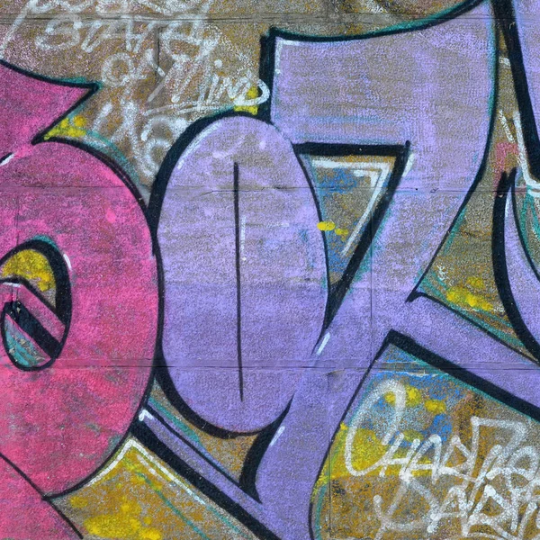 Részlet Rajzok Graffiti Régi Fal Festék Foltot Stílus Street Art — Stock Fotó