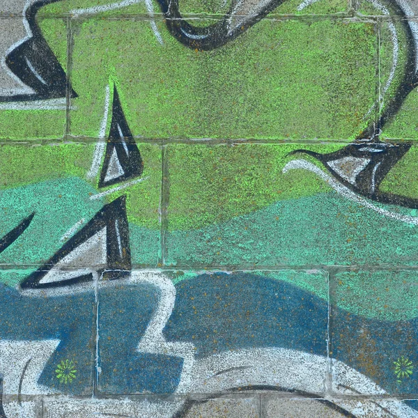 Fragment Rysunki Graffiti Stary Mur Ozdobiony Plamy Farby Stylu Kultury — Zdjęcie stockowe