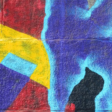 Grafiti çizimler parçası. Eski duvar boya lekeleri sokak sanatı kültür tarzı ile dekore edilmiştir. Çok renkli arka plan dokusu.
