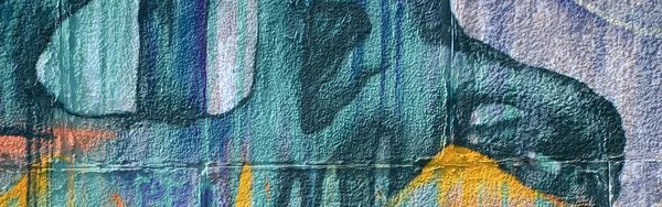 Θραύσμα Από Graffiti Σχέδια Παλιό Τείχος Διακοσμημένα Λεκέδες Χρωμάτων Στο — Φωτογραφία Αρχείου