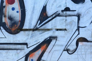 Grafiti çizimler parçası. Eski duvar boya lekeleri sokak sanatı kültür tarzı ile dekore edilmiştir. Renkli arka plan doku.