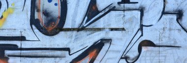 Grafiti çizimler parçası. Eski duvar boya lekeleri sokak sanatı kültür tarzı ile dekore edilmiştir. Renkli arka plan doku.