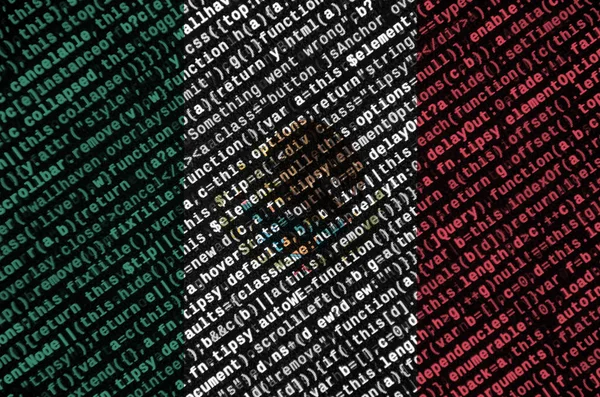 Mexiko Flagga Avbildas Skärmen Med Programkod Begreppet Modern Teknik Och — Stockfoto