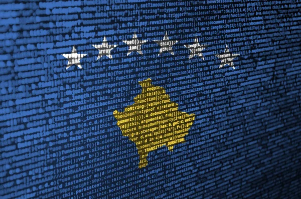 Kosovo Flag Depicted Screen Program Code Concept Modern Technology Site — Stock Photo, Image