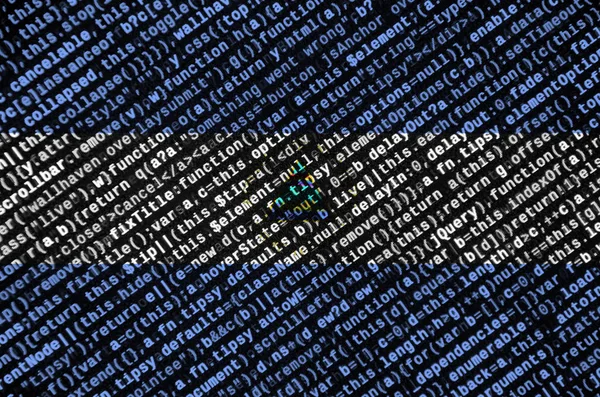 Флаг Никарагуа Изображен Экране Программным Кодом Концепция Современных Технологий Разработка — стоковое фото
