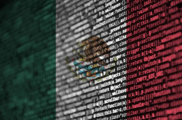 Mexico Flag Depicted Screen Program Code Concept Modern Technology Site — Stock Photo, Image