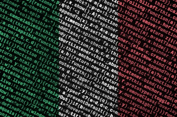Italy Flag Depicted Screen Program Code Concept Modern Technology Site — Stock Photo, Image