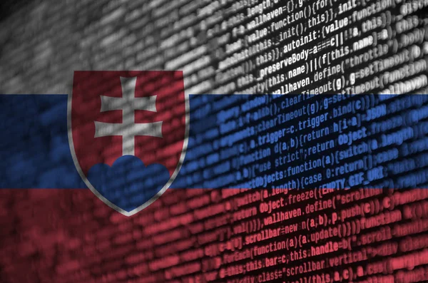 Slovakia Flag Depicted Screen Program Code Concept Modern Technology Site — Stock Photo, Image