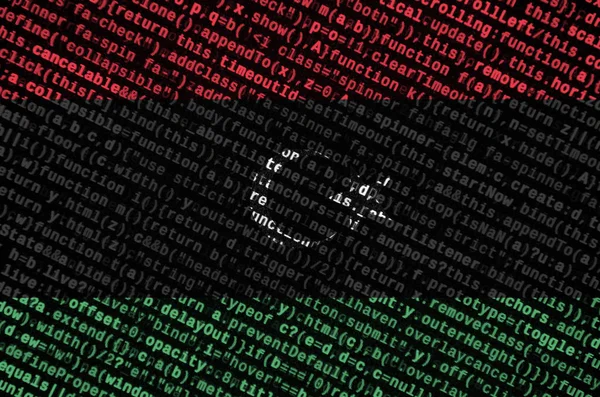 Libya Flag Depicted Screen Program Code Concept Modern Technology Site — Stock Photo, Image