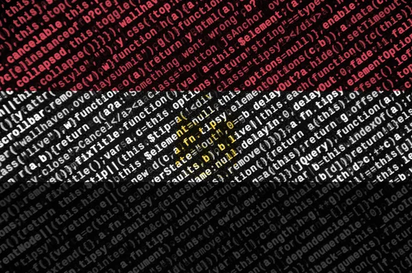 Vlag Van Egypte Afgebeeld Het Scherm Met Programma Code Het — Stockfoto