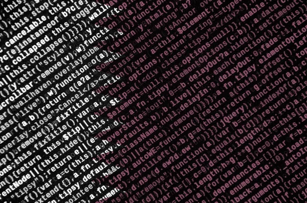 Флаг Катара Изображен Экране Программным Кодом Концепция Современных Технологий Разработка — стоковое фото