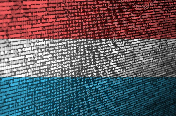 Прапор Люксембургу Зображено Екрані Програмного Коду Концепція Сучасні Технології Створення — стокове фото