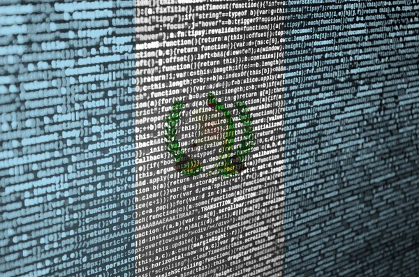 Vlag Van Guatemala Afgebeeld Het Scherm Met Programma Code Het — Stockfoto