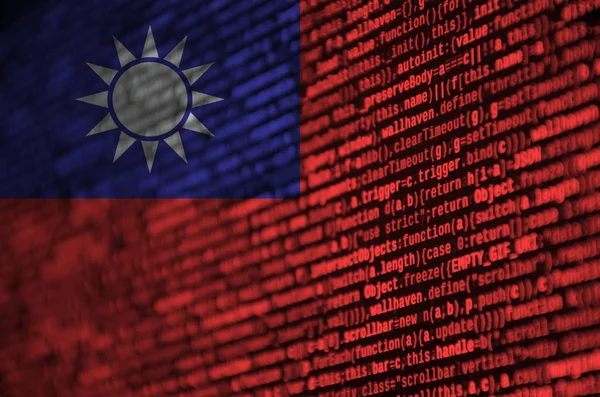 Taiwan Flag Depicted Screen Program Code Concept Modern Technology Site — Stock Photo, Image