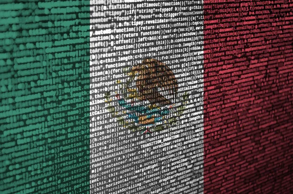 Mexico Flag Depicted Screen Program Code Concept Modern Technology Site — Stock Photo, Image