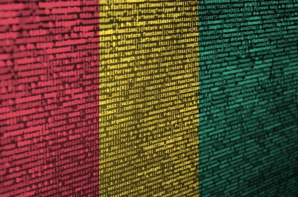 Прапор Гвінеї Відображений Екрані Програмного Коду Концепція Сучасні Технології Створення — стокове фото