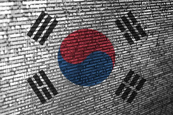 South Korea Flag Depicted Screen Program Code Concept Modern Technology — Stock Photo, Image