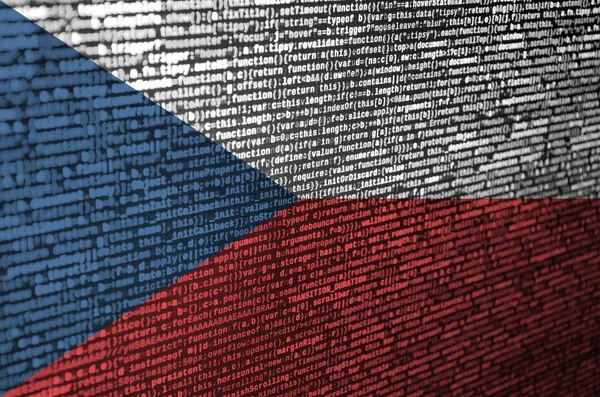 Czech Flag Depicted Screen Program Code Concept Modern Technology Site — Stock Photo, Image