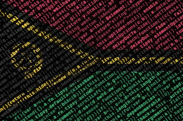 Flaga Vanuatu Jest Przedstawiony Ekranie Kodu Programu Koncepcja Rozwoju Nowoczesnych — Zdjęcie stockowe