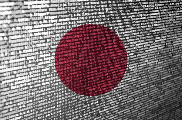 Japan Flag Depicted Screen Program Code Concept Modern Technology Site — Stock Photo, Image