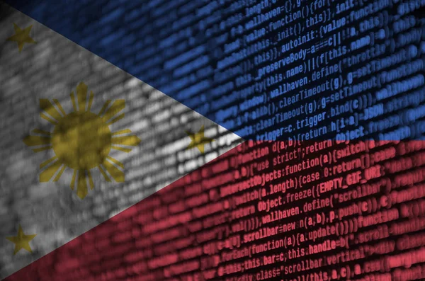 Philippines Flag Depicted Screen Program Code Concept Modern Technology Site — Stock Photo, Image