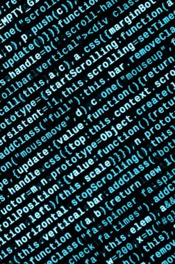 JavaScript işlevleri, değişkenleri, nesneler. İşlev kaynak kodu closeup izlemek. Bu uzman çalışma alanı. Büyük veri ve Internet şeyler trend. HTML Web sitesi yapısı. Web sitesi programlama kodu