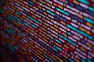 Programlama kodu bilgisayardaki yazılım geliştiricisi. Soyut bilgisayar komut dosyasının kaynak kodu. Alan, seçici odak etkisi sığ derinliği
