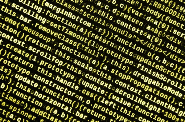 Código Javascript Editor Texto Codificación Del Concepto Ciberespacio Pantalla Web — Foto de Stock