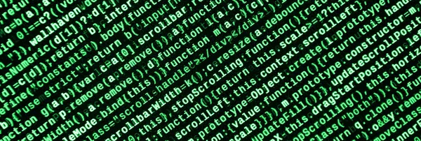 Código Javascript Editor Texto Codificación Del Concepto Ciberespacio Pantalla Web — Foto de Stock