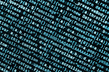 Laptop programlama kod yazma. Bilgisayar ekranında dijital ikili veri. Proje yöneticileri yeni fikir çalışır. Yazılım mühendisi iş başında. Yazılım arka plan. Modern teknoloji