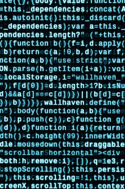 JavaScript işlevleri, değişkenleri, nesneler. İşlev kaynak kodu closeup izlemek. Bu uzman çalışma alanı. Büyük veri ve Internet şeyler trend. HTML Web sitesi yapısı. Web sitesi programlama kodu