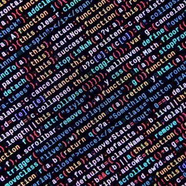 JavaScript işlevleri, değişkenleri, nesneler. İşlev kaynak kodu closeup izlemek. Bu uzman çalışma alanı. Büyük veri ve Internet şeyler trend. HTML Web sitesi yapısı. Web sitesi programlama kodu